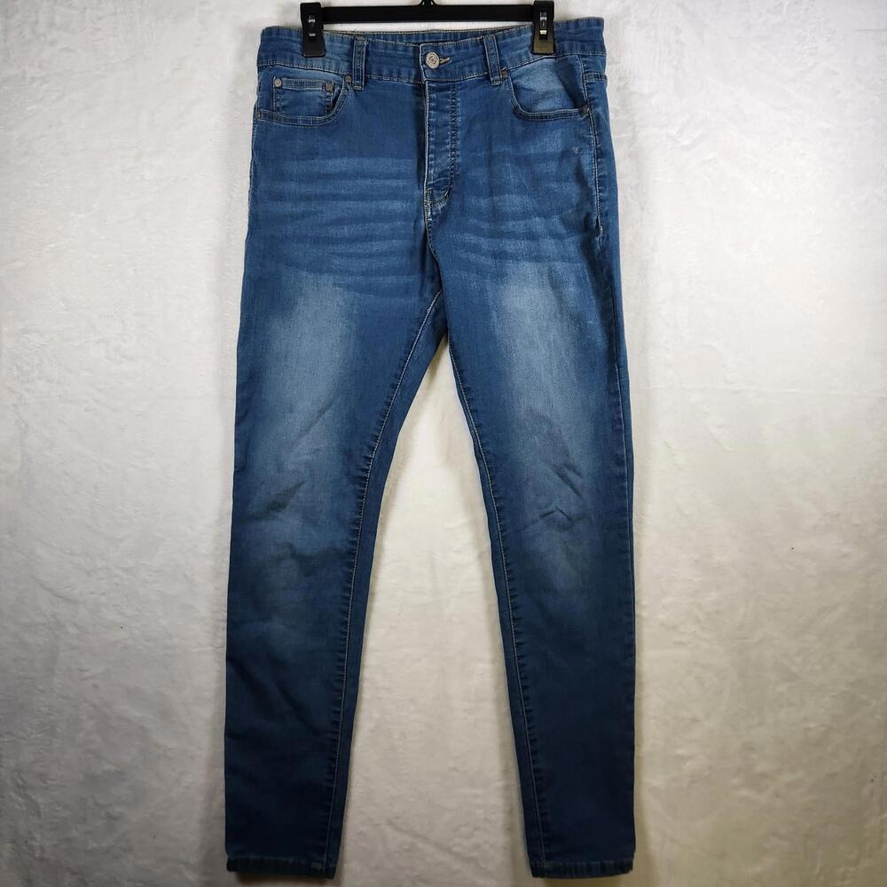 BoohooMAN Blue Jeans‎ Stretch Denim Size 34 Waist